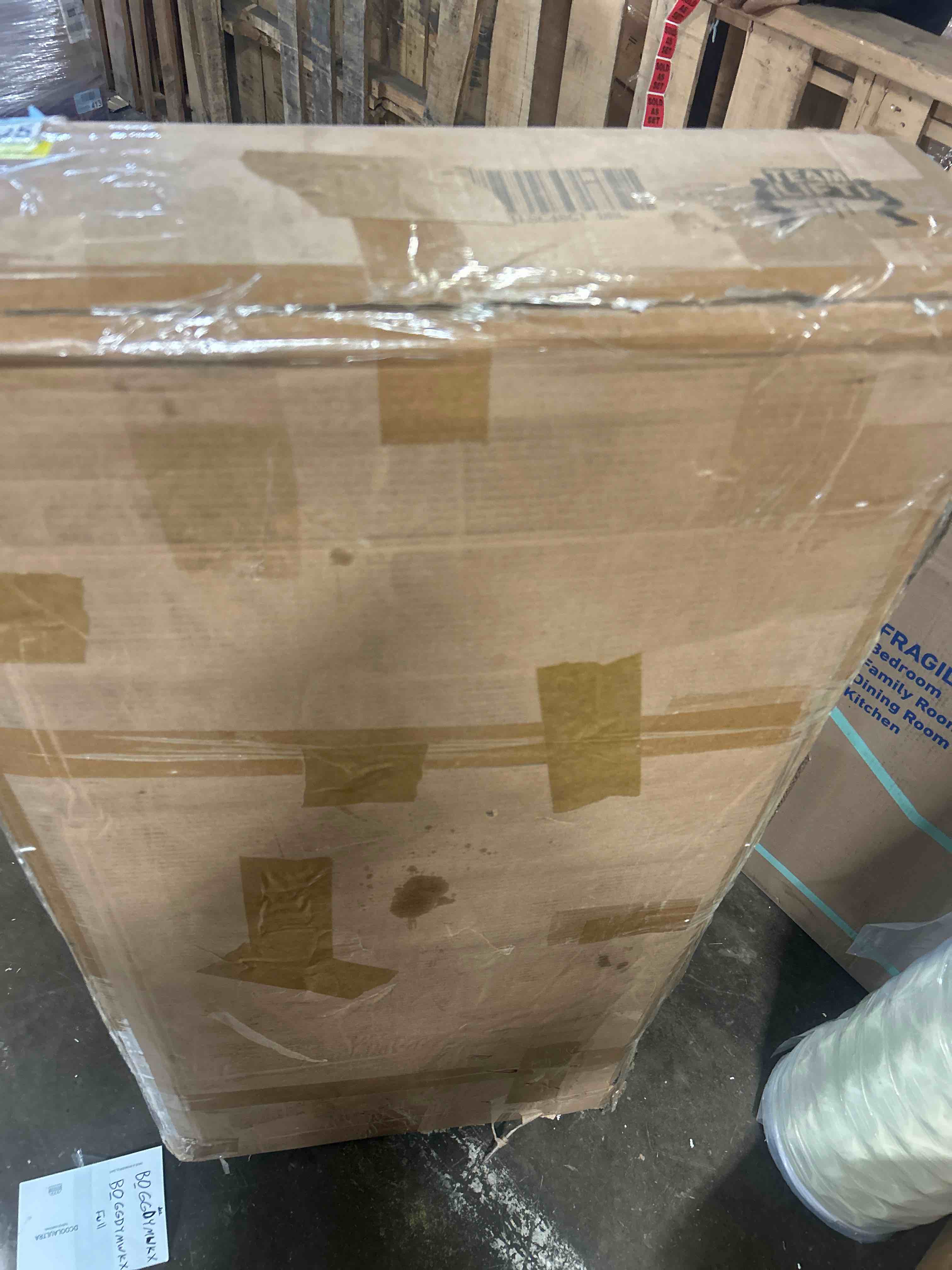 Condition photo showing New/Like New for 48" Luxury Faux Marble Coffee Table With Curved Fluted Design