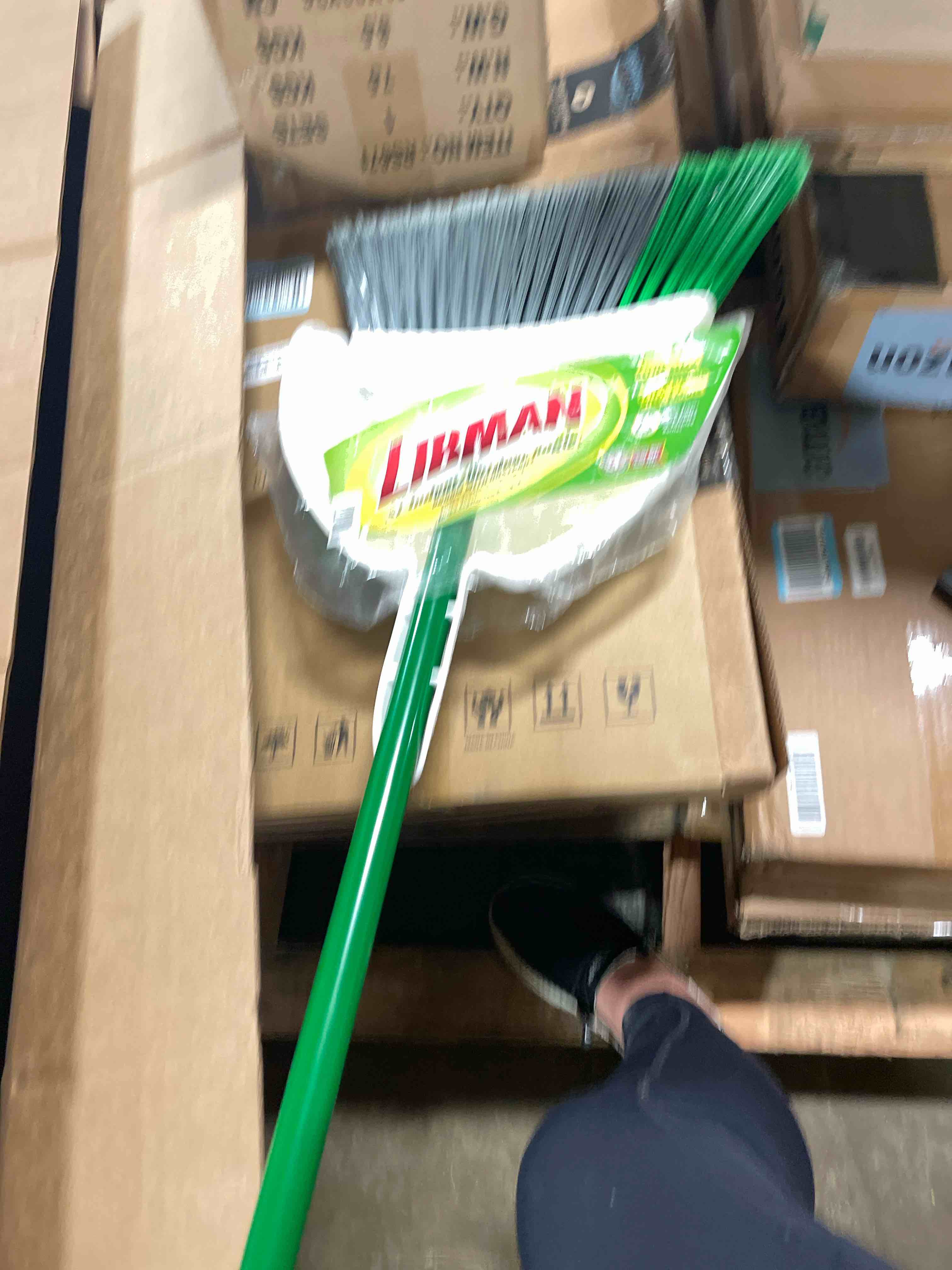 Condition photo showing New/Like New for Libman FlexTech Broom with Dustpan Combo Set for Sweeping Indoor and Outdoor Floors, Pet, Dog Hair Broom, 55” Precision Angle Broom, 3 Piece Handle, 11" Wide, 10.25" Wide Dust Pan