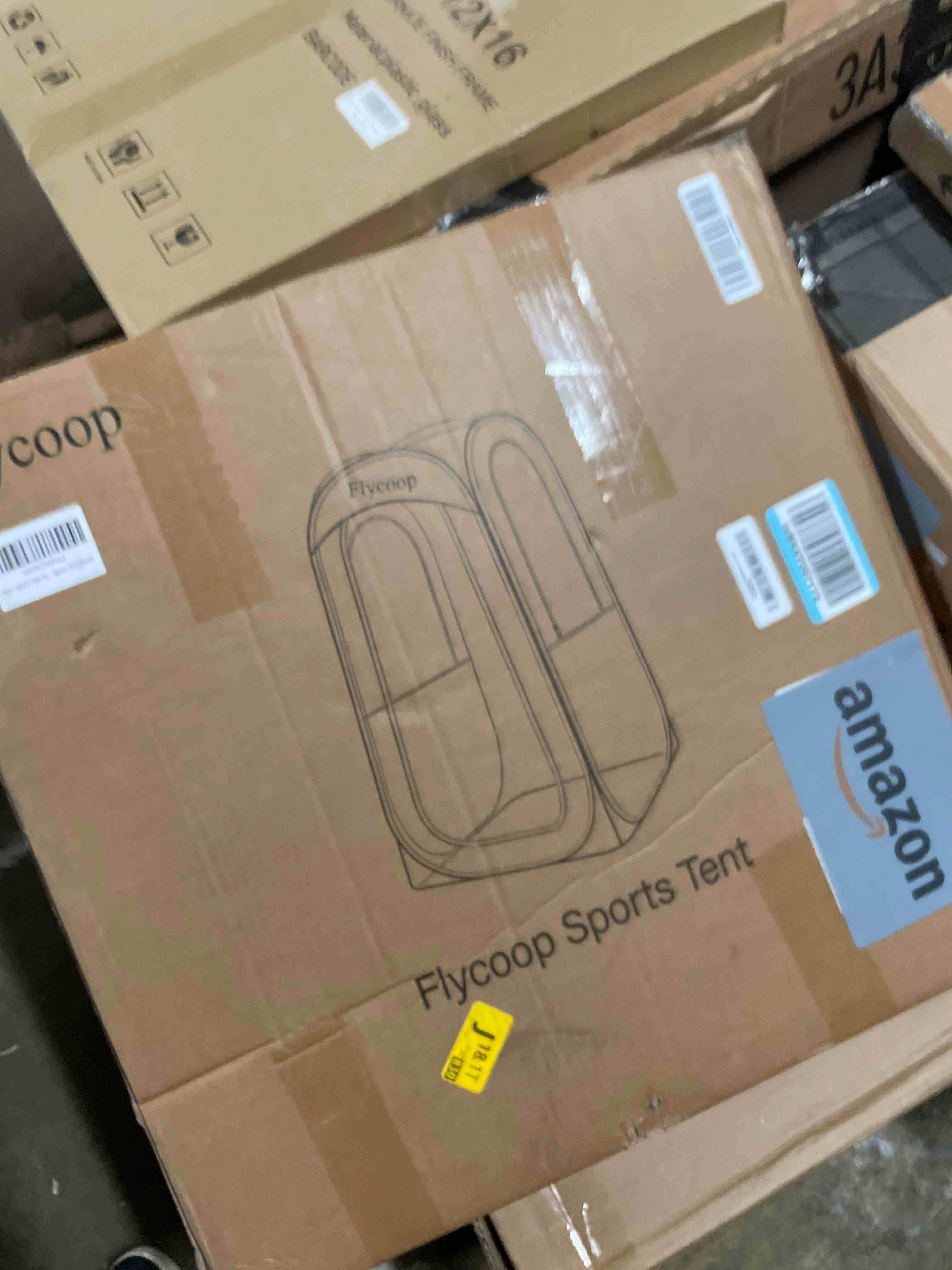Condition photo showing New/Like New for Sports Tent: Flycoop Portable Weather Pop Up Pod 1 Person to Provide Shelter from Wind Rain and Cold Weather Shelter for Outdoor Activities, Sports Events, Camping and Hiking Black 38.2*38.2*63 inch