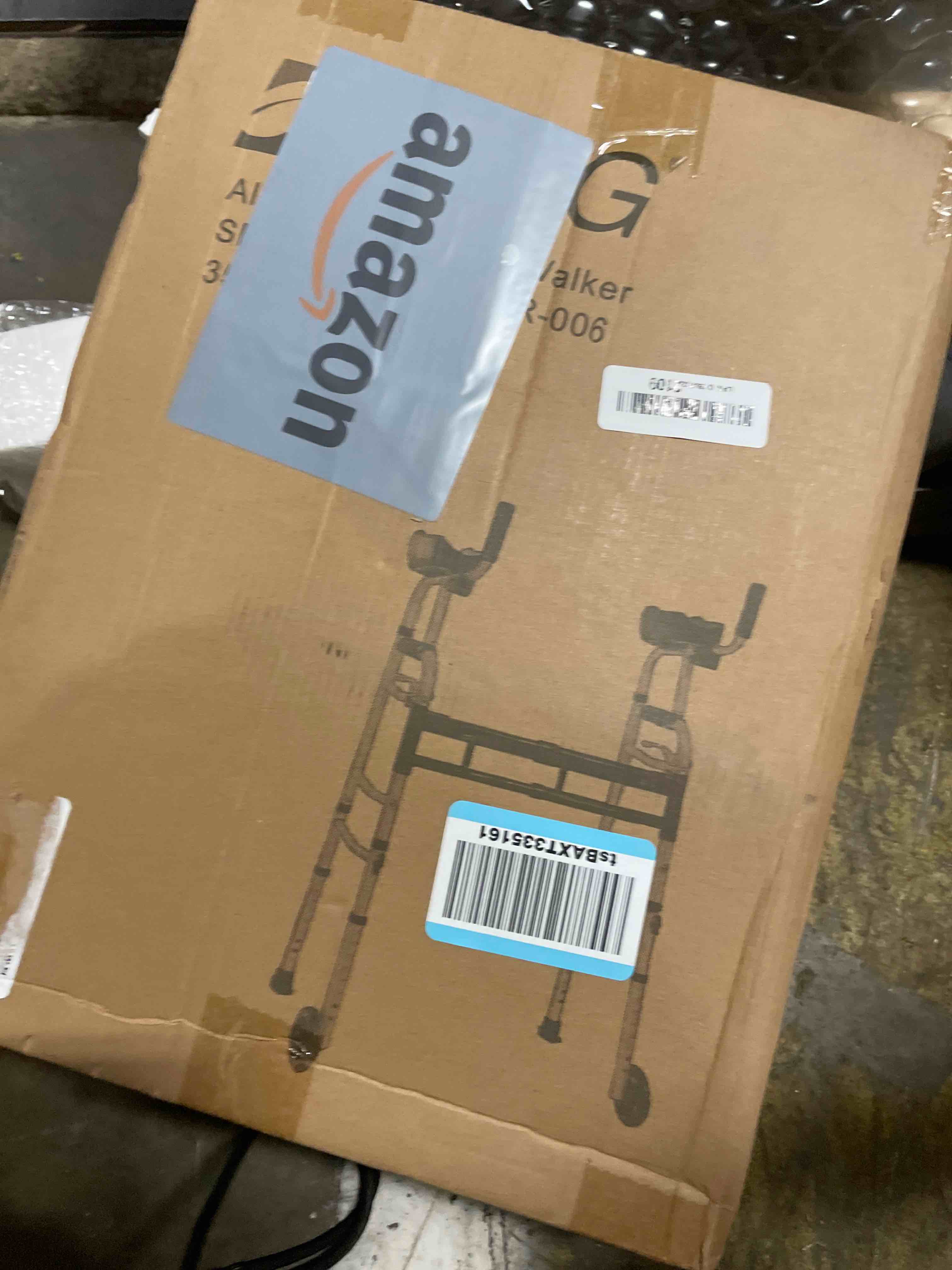 Condition photo showing New/Like New for Delog Folding Walker for Senior - Platform Walker with 5’’ Wheels and Removable Padded Armrests 350lbs, Lightweight Walking Mobility Aid, Standard Walker for Elderly (Black)