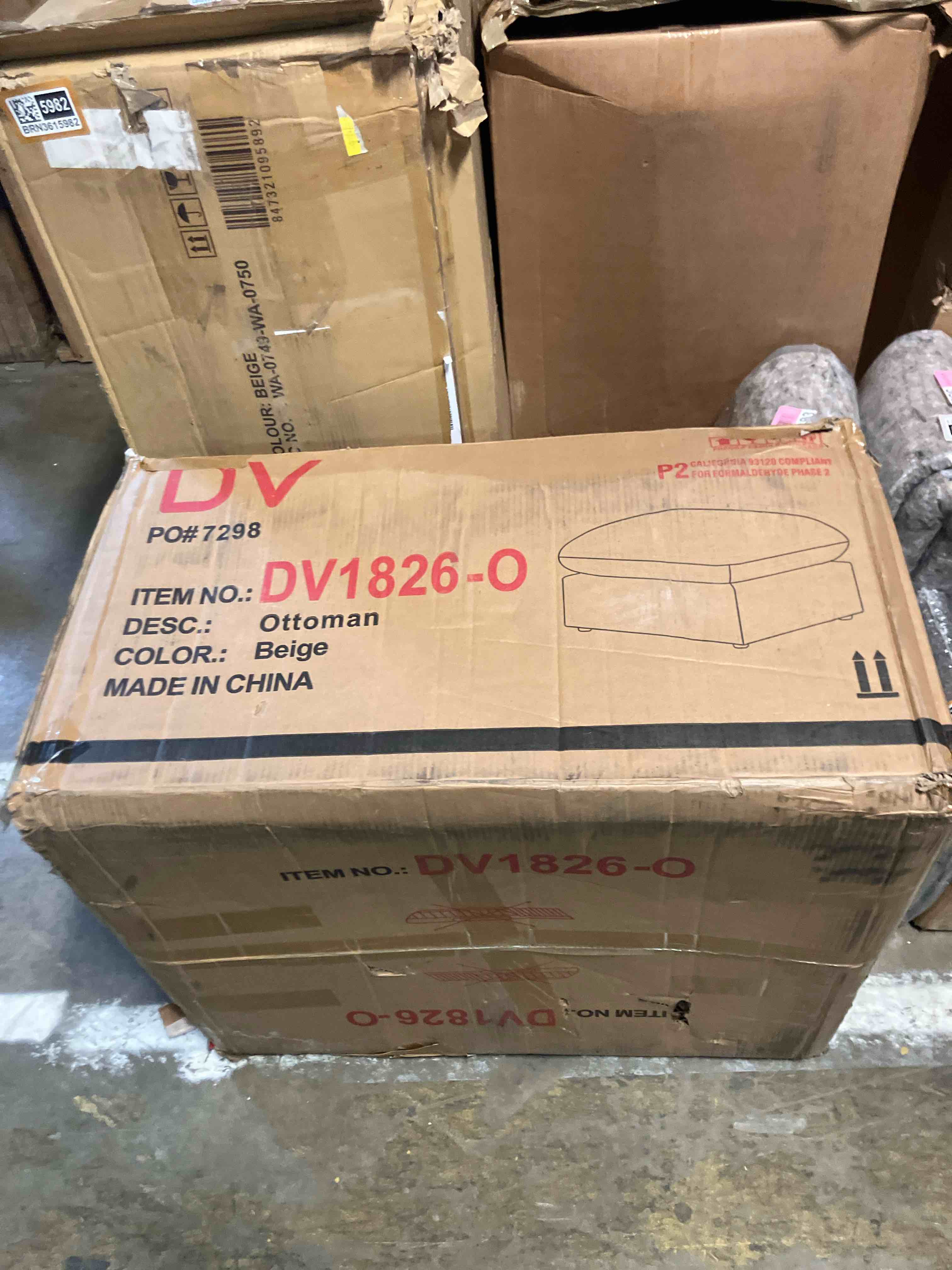 Condition photo showing New/Like New for VANOMi Upholstered Square Modular Ottoman for Modular Sectional Sofa, Ottoman Footrest and Seat Cube for Living Room, Chenille