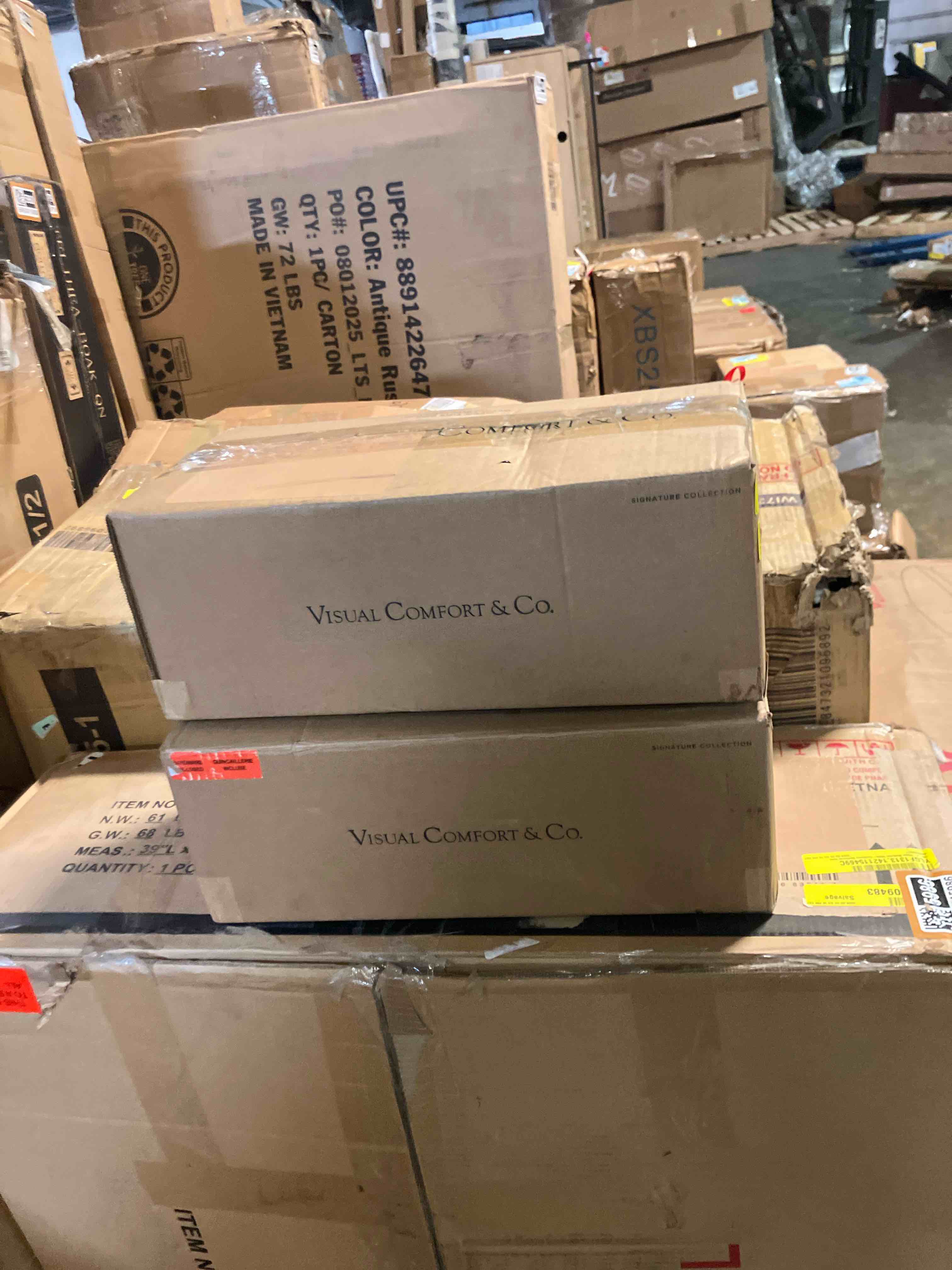 Condition photo showing Good Condition for Visual Comfort Signature Collection Chapman and Myers Parkington 19 Inch LED Wall Sconce (Does not come with lamp shades)