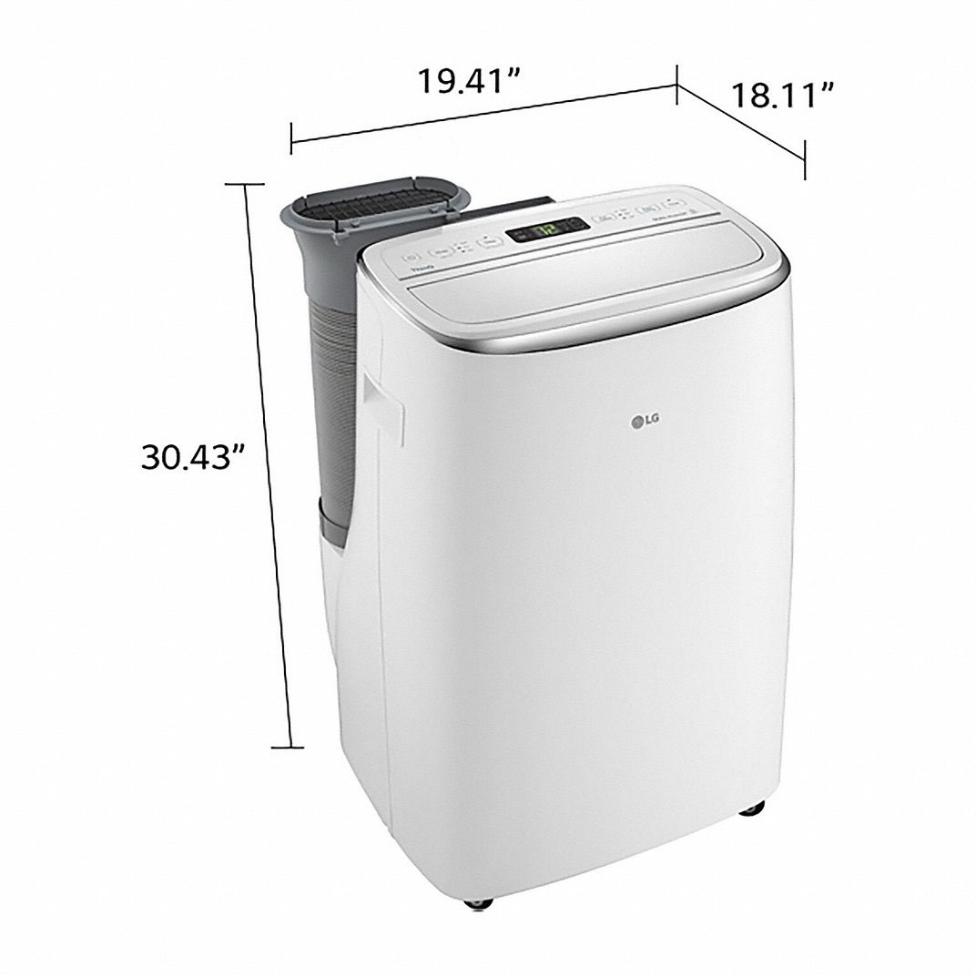 Condition photo showing New/Like New for lg portable air conditioner: 400 sq ft – 450 sq ft, 10,000 btuh, 115v ac, cooling only (new in box) 18-1/8 x 30-7/16 x 19-3/8 in