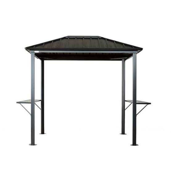 erommy 8-ft x 6-ft wqg060 black gazebo with hardtop roof.