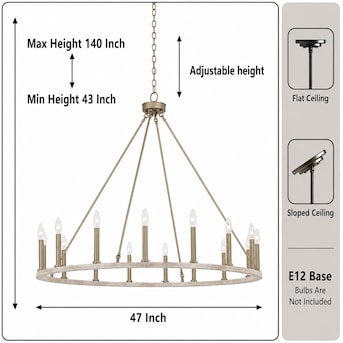 Condition photo showing New/Like New for acroma bristol 16 -light distressed champagne bare bulb metal metal chandelier