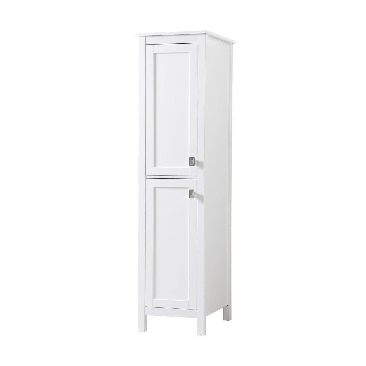 Condition photo showing New/Like New for elegant furniture and lighting 16 inch wide bathroom linen storage freestanding cabinet in white (in box) 16" w x 65" h x 22" d