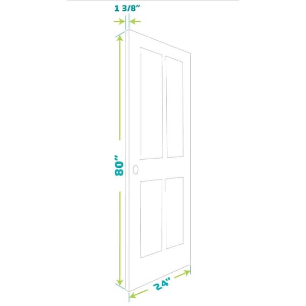 Condition photo showing New/Like New for 24 in. x 80 in. x 1-3/8 in. shaker white primed 5-panel solid core wood interior slab door (in box)