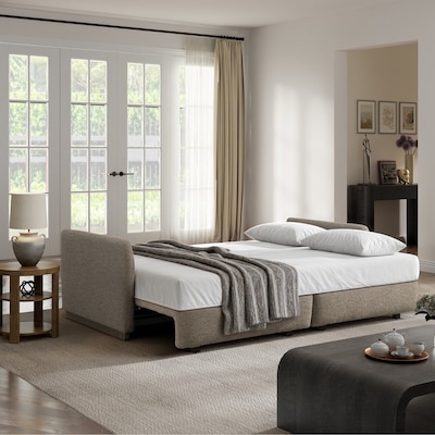 Condition photo showing New/Like New for serta brown contemporary/modern polyester queen sofa bed