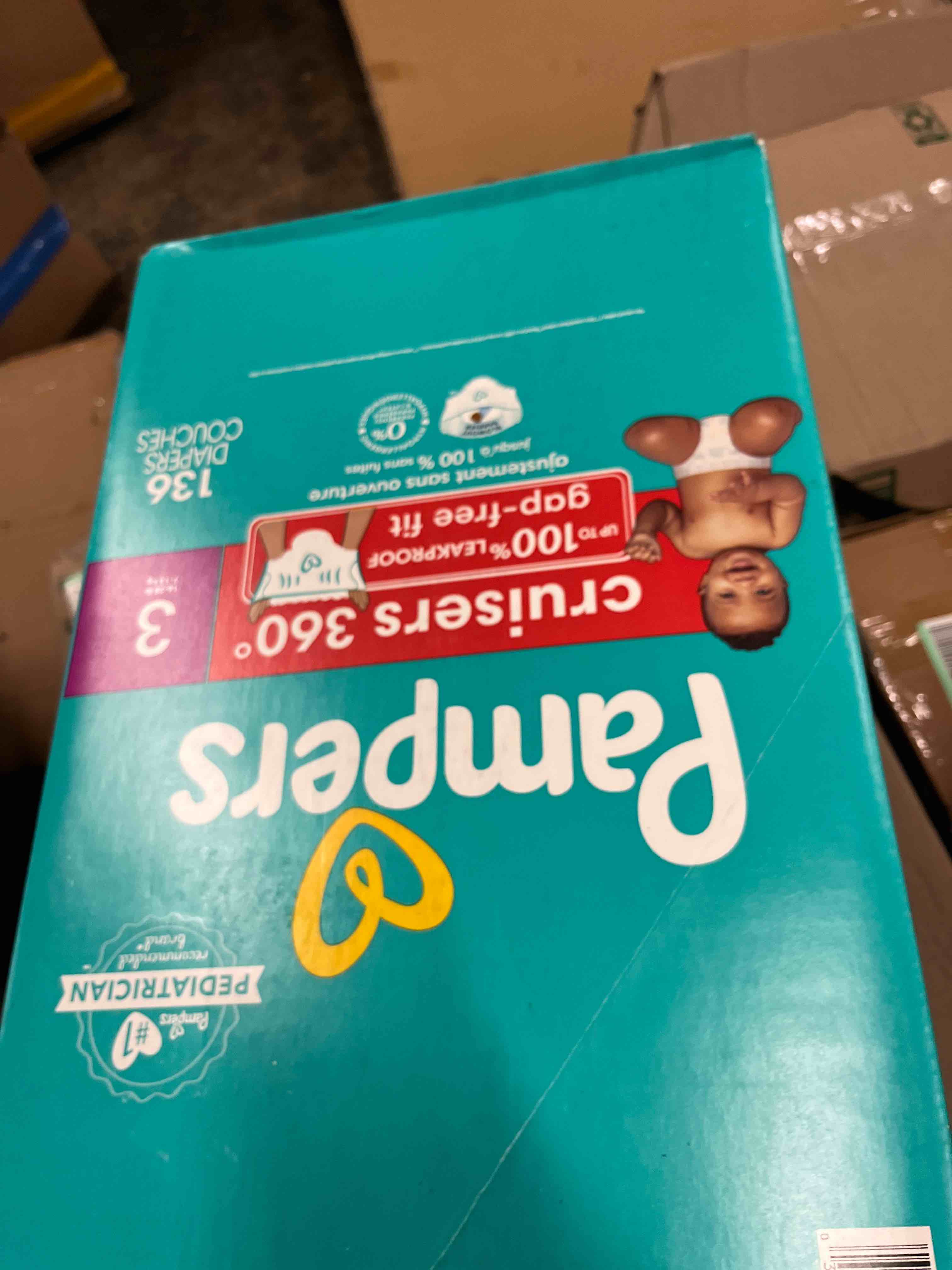 Condition photo showing New/Like New for pampers diapers - cruisers 360 - size 3, 136 count, babyproof up to 100% leakproof pull-on diaper