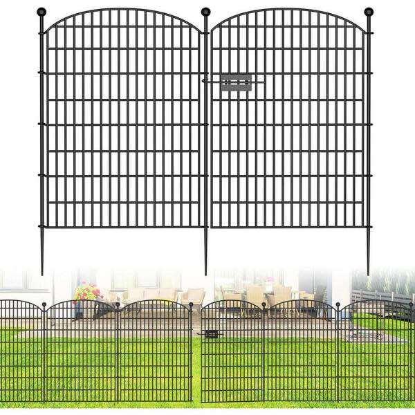 Condition photo showing New/Like New for  fawey tred inc no dig decorative garden fence 5 panels with gate, 40 in. (h) x 11.8 ft. (l) metal animal barrier ground stakes fencing
