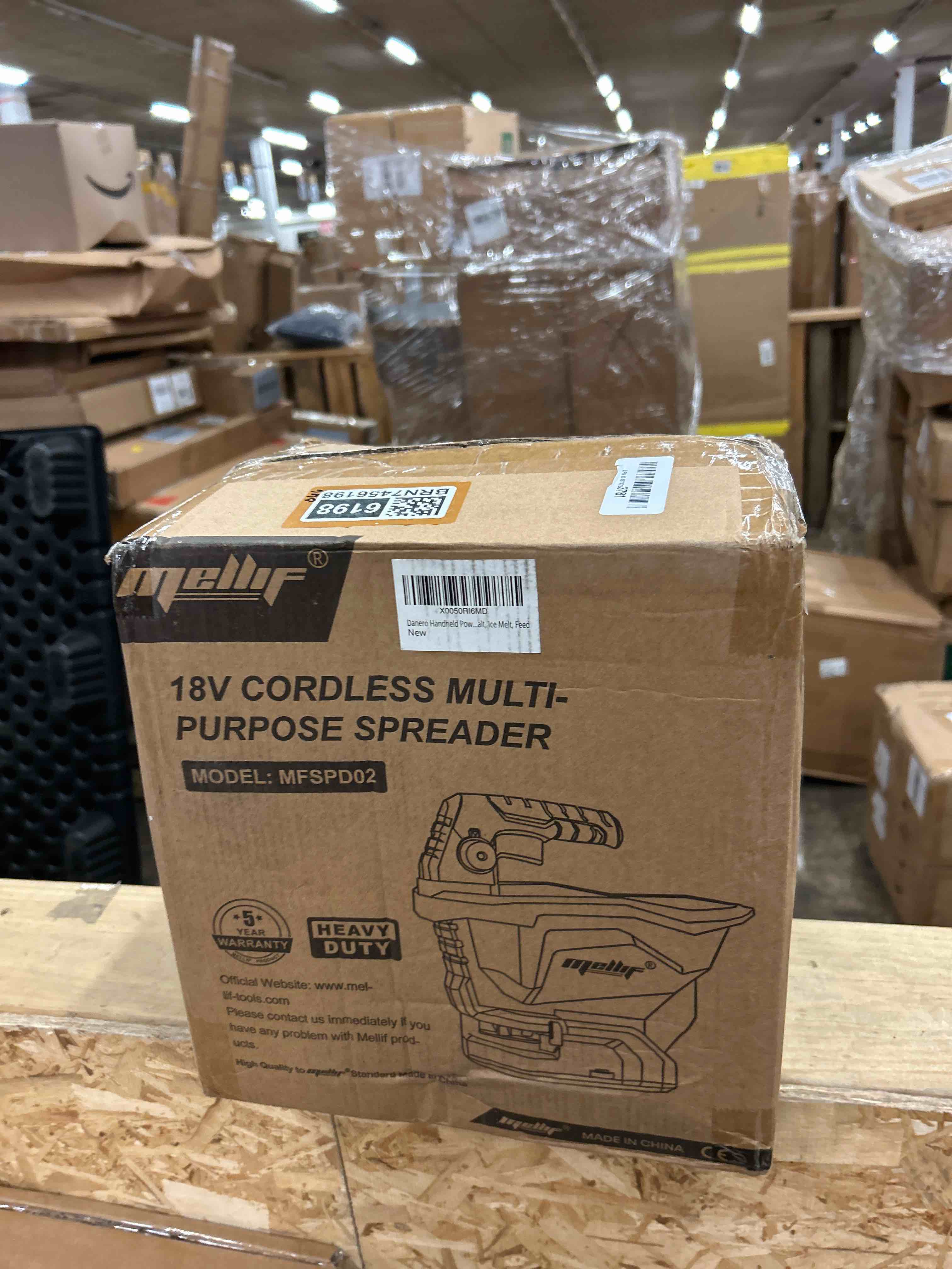 Condition photo showing New/Like New for danero handheld power spreader compatible with milwaukee 18v battery(tool only), cordless seed spreader available year-round, electric lawn spreaders for grass seed, fertilizer, salt, ice melt, feed