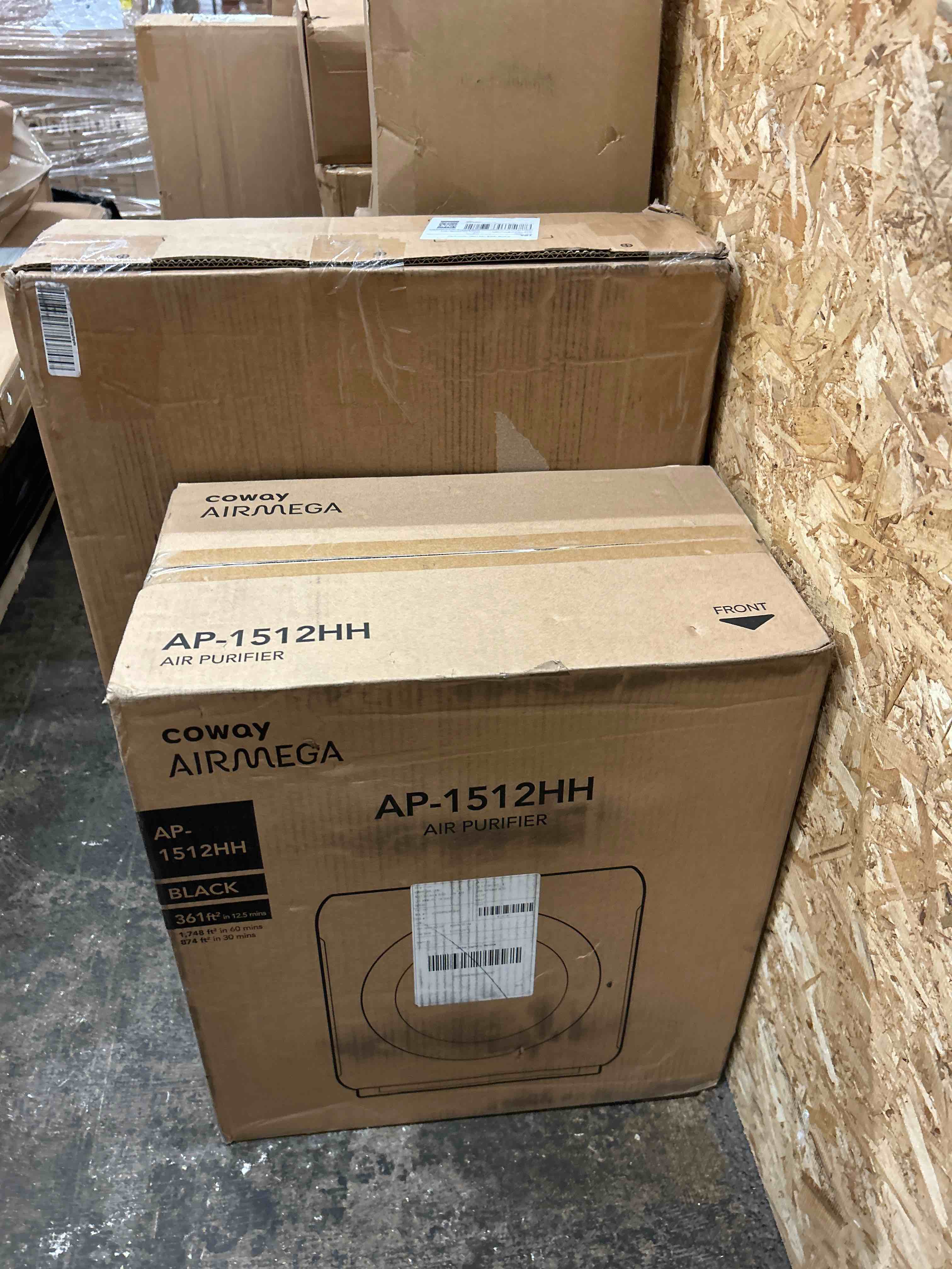 Condition photo showing New/Like New for coway airmega ap-1512hh(w) true hepa purifier with air quality monitoring, auto, timer, filter indicator, and eco mode, 16.8 x 18.3 x 9.7, white