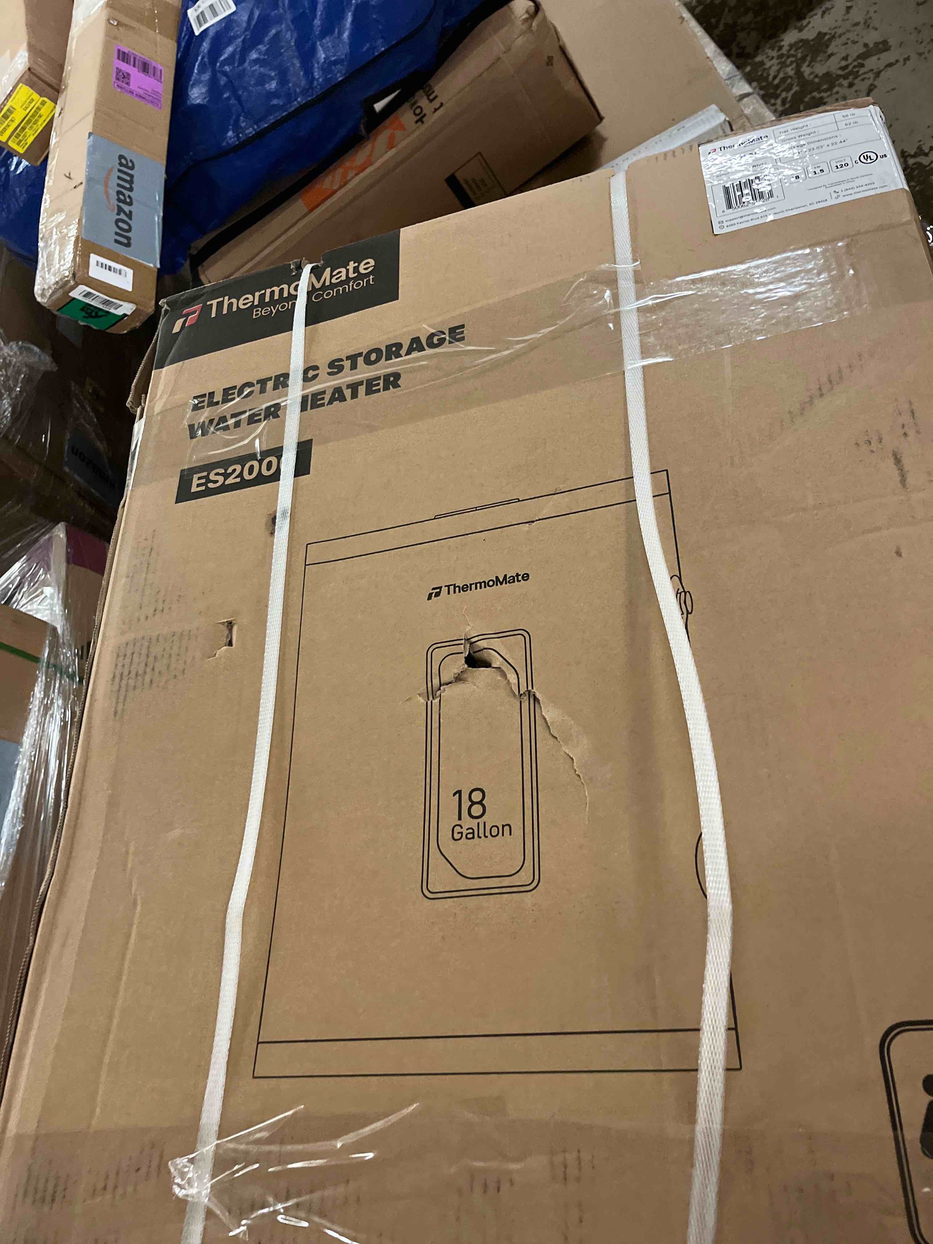 Condition photo showing New/Like New for thermomate tank water heater electric, 18 gallon small point of use residential hot water heater for washing & shower, 120volt 1500w compact, adjustable thermostat, ul listed