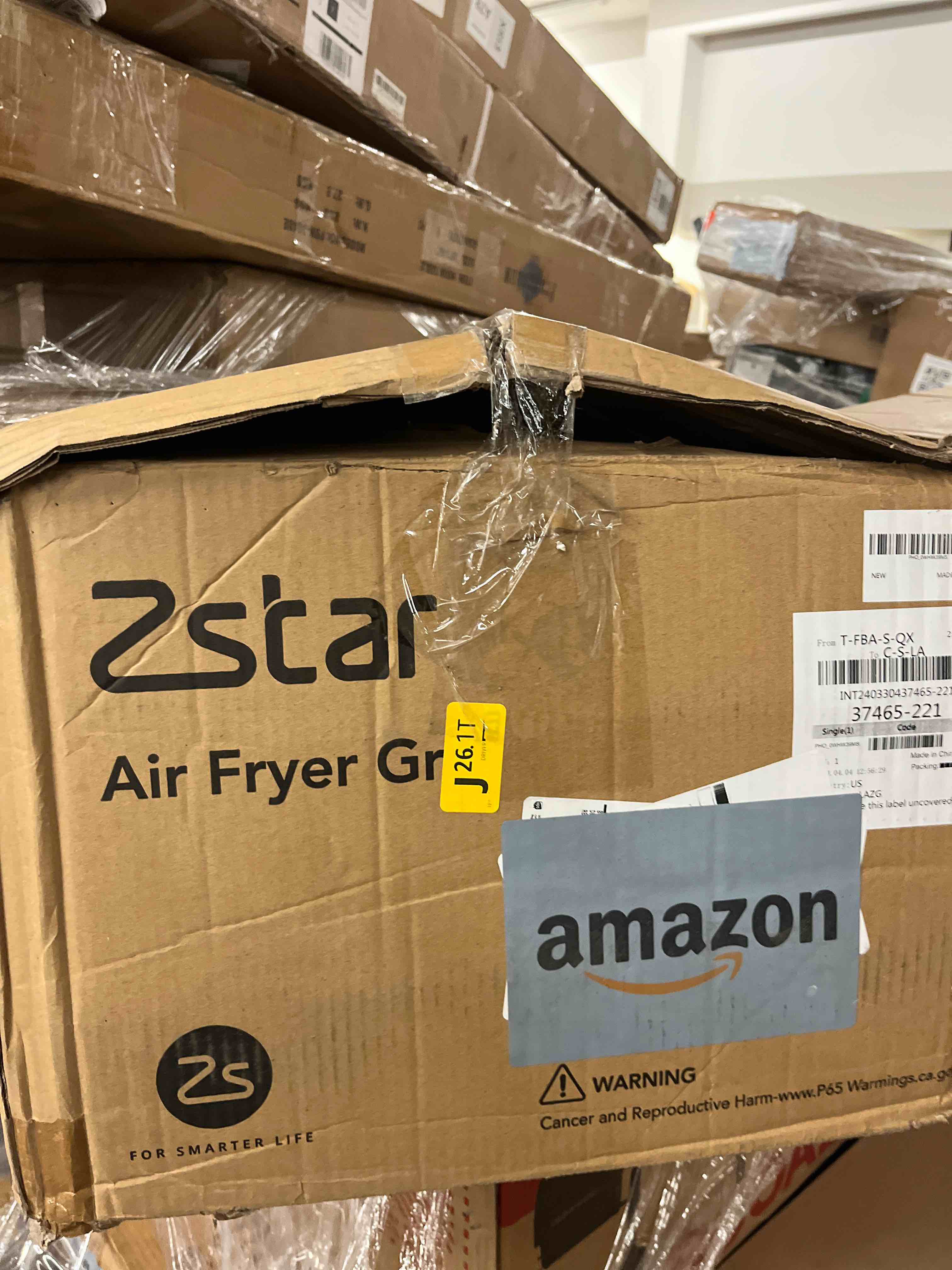 Condition photo showing Good Condition for zstar indoor grill air fryer combo with see-through window, 7-in-1 smokeless electric air grill up to 450°f, 1750w contact grill with non-stick removable plates, even heat, silicon tongs as gift, 4qt