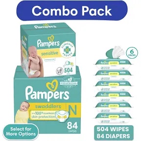 Condition photo showing New/Like New for pampers swaddlers sensitive disposable diapers - size 0 - 84ct