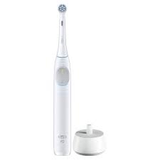 Condition photo showing New/Like New for oral-b io series rechargeable electric powered toothbrush, pure white with 1 gentle care brush head - automatic pressure sensor to protect gums - 3 modes - 2 min timer