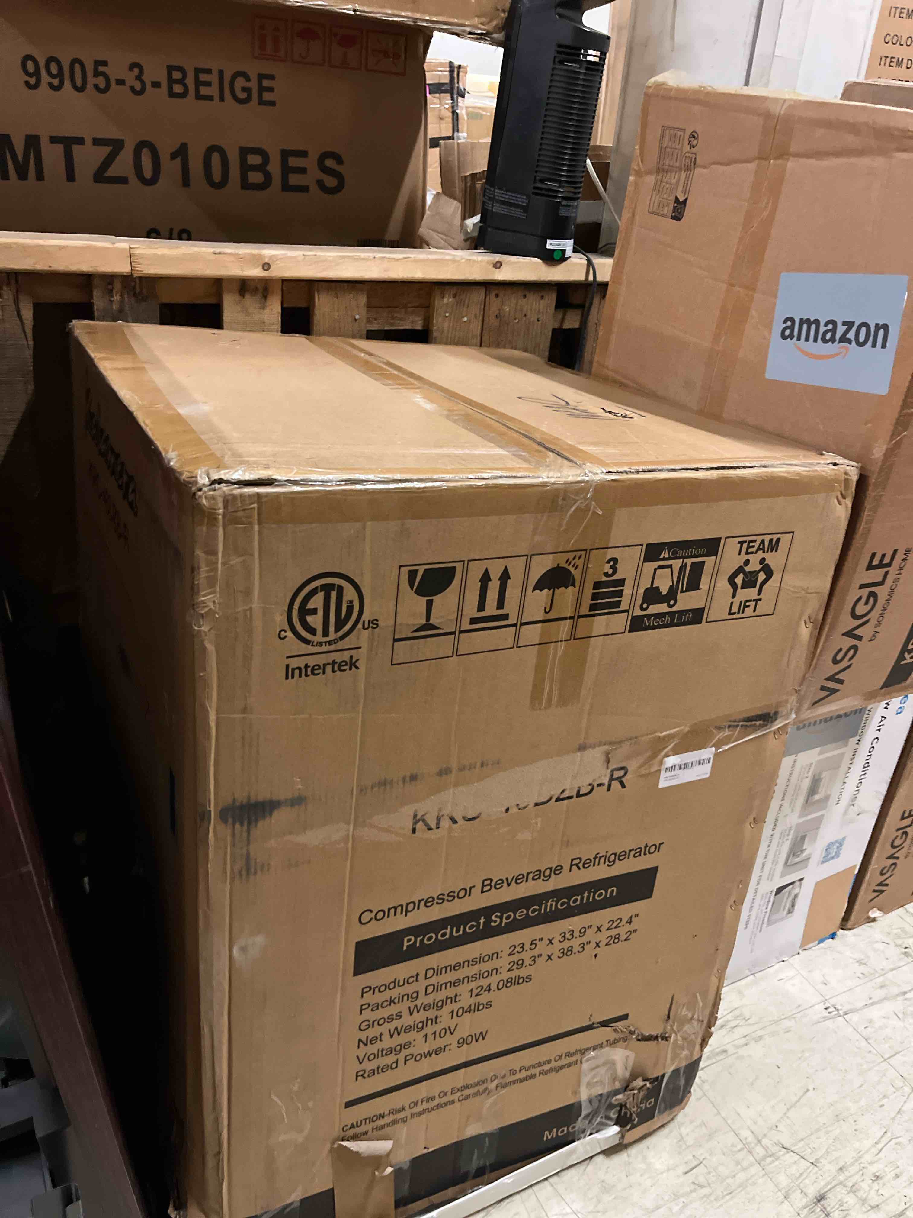 Condition photo showing New/Like New for beverage fridge 24 inch beverage and wine cooler built-in or freestanding - 120 cans & 16 bottles capacity wine refrigerator cooler