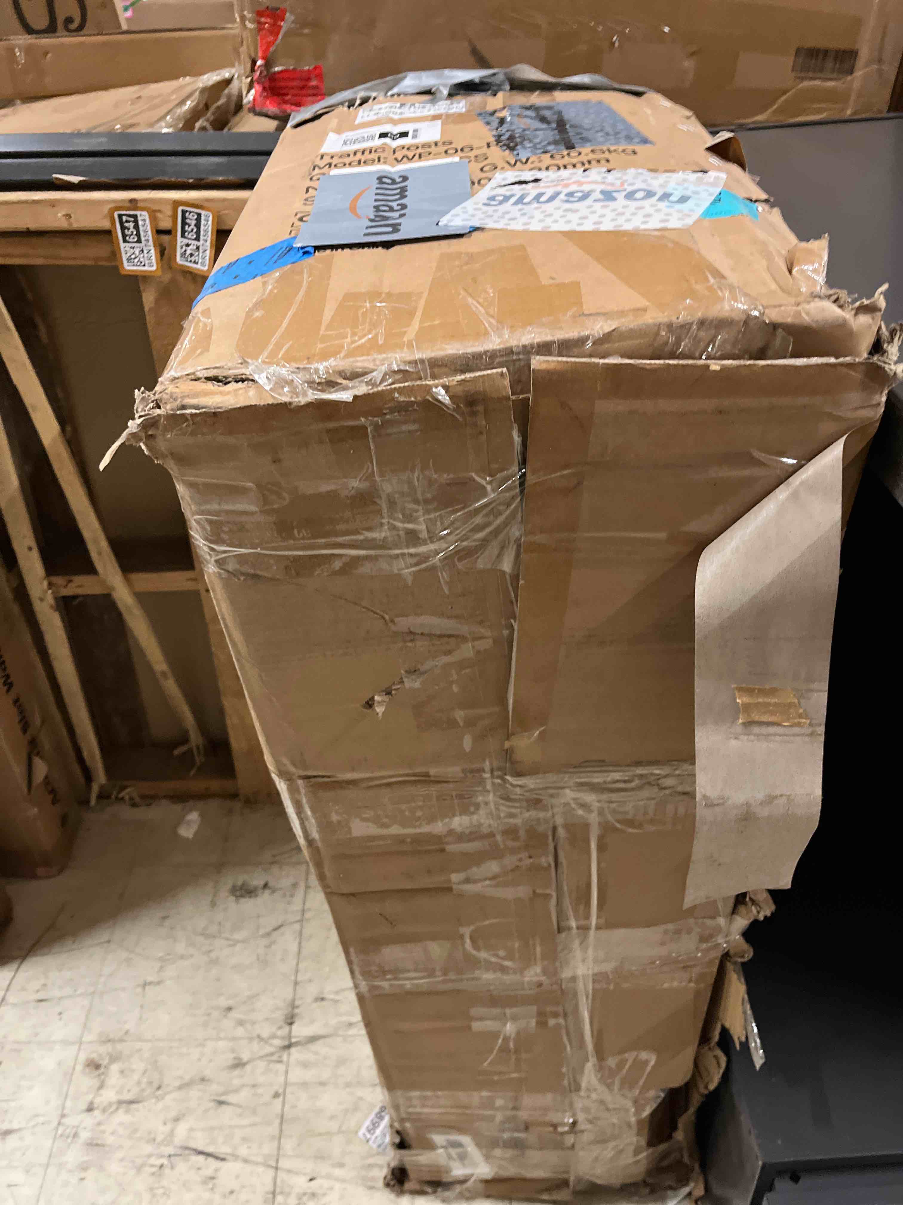 Condition photo showing New/Like New for vevor 12 pack traffic delineator posts, 45 inches traffic safety cones with weighted base and reflective strips, heavy duty delineator posts for construction site, parking lot, crowd control, red
