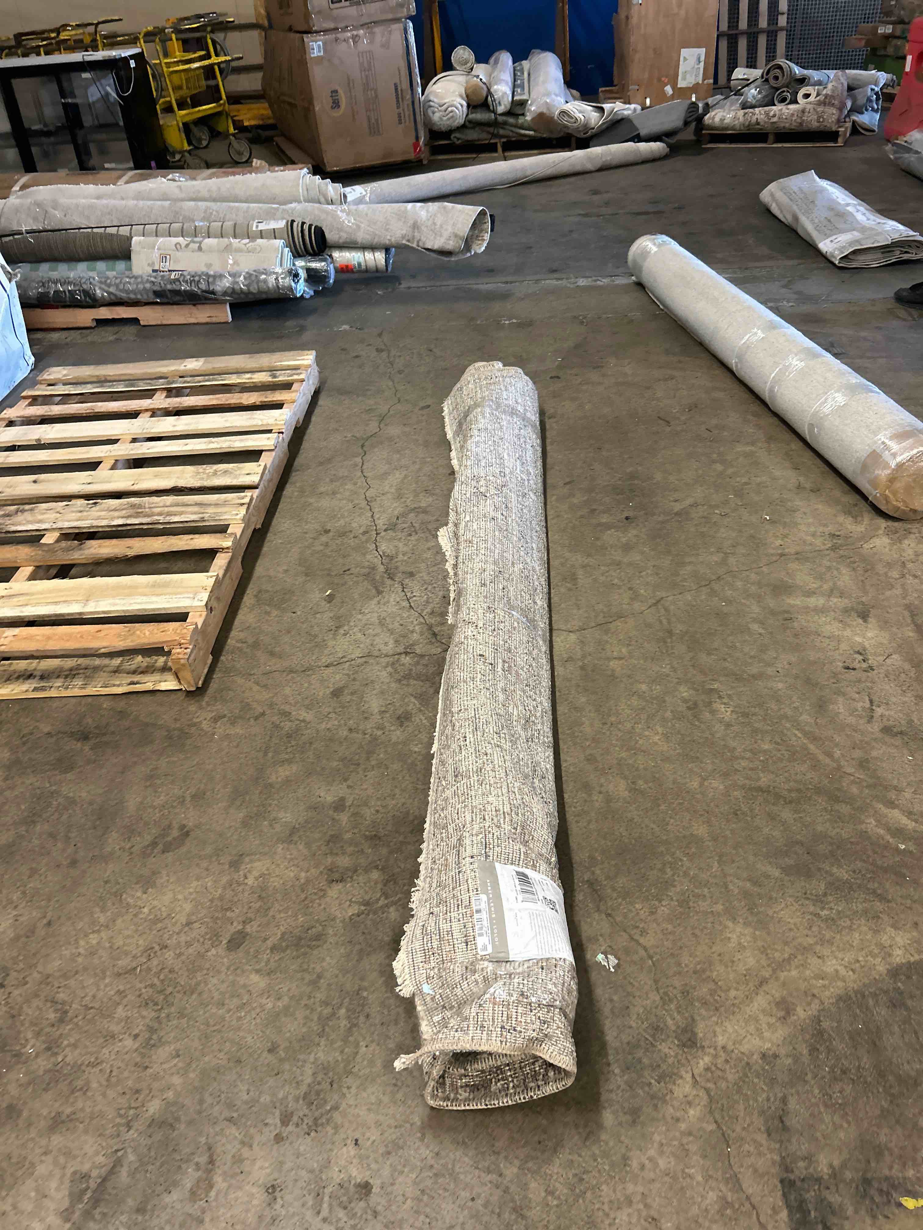 Condition photo showing New/Like New for loloi amber lewis molly collection mol-07 tobacco/sage 7'-10" x 10' low pile area rug