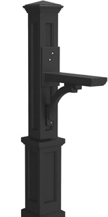 mayne newport plus mailbox post with standard arm - weather-resistant, durable classic design - easy-to-install outdoor mailbox post - mailbox poles - amazon.com