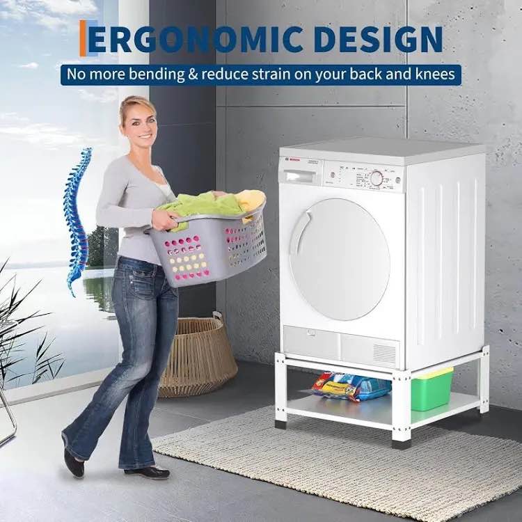 Condition photo showing New/Like New for garvee 2-pack heavy duty steel laundry pedestal with storage shelf