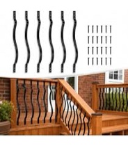 akenow 51 pack deck balusters for deck railing, 36"x1" heavy duty cast iron stair railing, flat straight baluster with screws, compatible with wood & composite deck for porch, fence, patio - amazon.com
