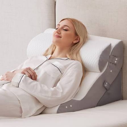 Condition photo showing New/Like New for ruqmuis 3pcs wedge pillow set for after surgery, adjustable back pillow for bed sitting up, acid reflux, bed wedge pillow headboard for sleeping & snoring, orthopedic pillow for post surgery, white