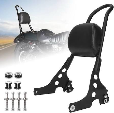 Condition photo showing New/Like New for aufer detachable black passenger backrest sissy bar with backrest pad compatible with for harley sportster 1200 883 xl xlh 2004-up