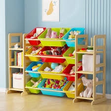 Condition photo showing New/Like New for spaceaid toy storage organizer with 6 shelves and 12 bins, bookshelf/bookcase, kids bin shelf, toys box for playroom organization for bedroom & room decor, white, 52.3" w
