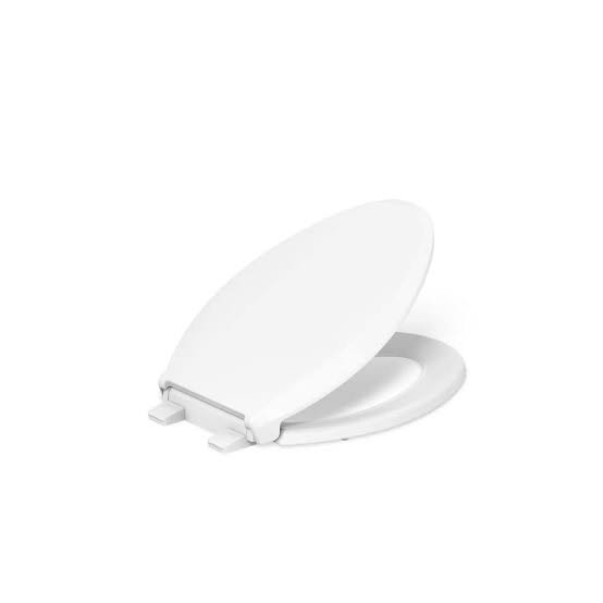 Condition photo showing New/Like New for kohler 4636-rl-96 cachet readylatch quiet close elongated toilet seat, soft close lid, compatible with elongated toilets, biscuit