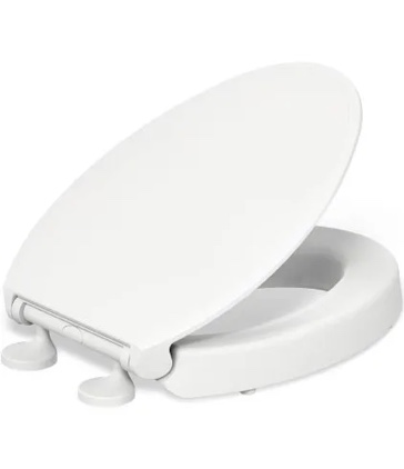 Condition photo showing New/Like New for elevated toilet seat 3 inch, elongated toilet seat risers for seniors, slow close, heavy duty, never loosen, raised toilet seat elongated bowl, white(18.5'')