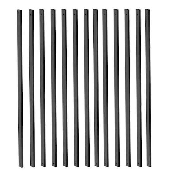 Condition photo showing New/Like New for deck balusters, 26 inch, straight flat baluster, black, metal deck stairs railing, 50 pack hollow rectangle deck balusters for deck railing