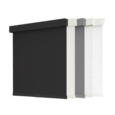 Condition photo showing New/Like New for aosky blackout roller shades cordless blinds for windows, free-stop shades with valance, thermal insulated fabric, uv protection, natural woven blinds for home and office (58" w x 72" h, black)