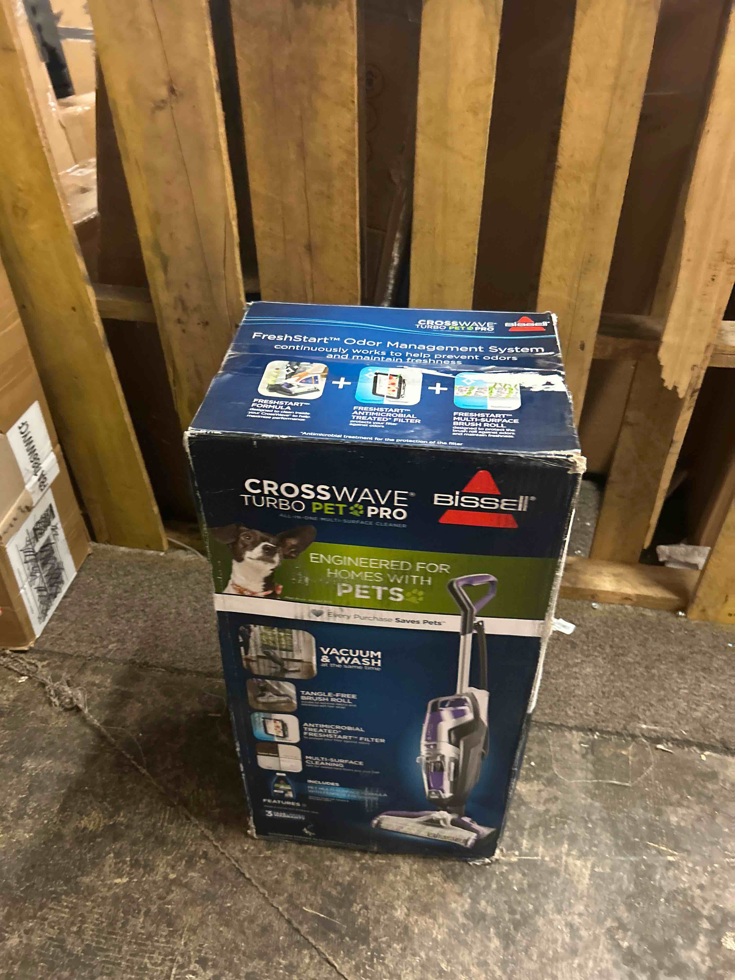 Condition photo showing New/Like New for bissell crosswave pet pro all in one wet dry vacuum cleaner and mop for hard floors and area rugs, purple, 2306a
