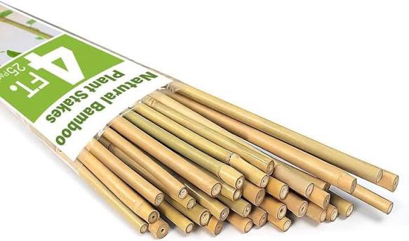 Condition photo showing New/Like New for 65 pcs bamboo plant stakes 4 feet, oltara natural bamboo sticks garden stakes for climbing plants support, bamboo poles,potted plants, tomatoes, beans, flowers, trees