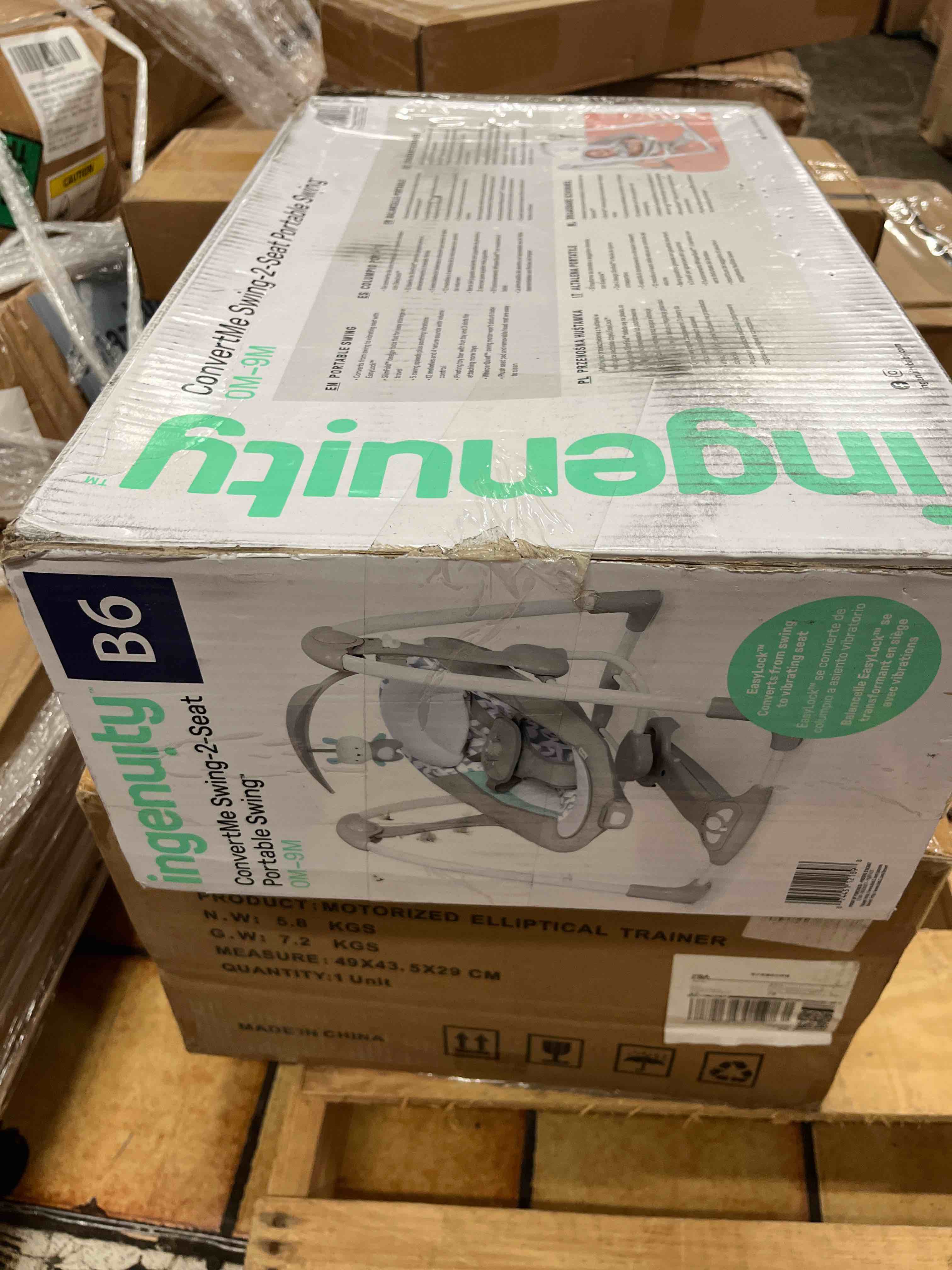 Condition photo showing New/Like New for ingenuity convertme 2-in-1 compact portable automatic baby swing & infant seat, battery-powered vibrations, nature sounds, 0-9 months 6-20 lbs (raylan)