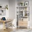 Condition photo showing New/Like New for tribesigns white light brown metal 5 -shelf bookcase ( 31.49-inches w x 65.35-inches h x 13.38-inches d ) unfinished 