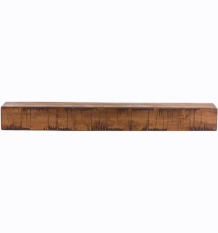 Condition photo showing New/Like New for avana rustic fireplace mantle shelf 72 inches for home decor/wall decor - handcrafted wood shelf for wall - decorative fireplace mantel shelf - farmhouse mantle decor 72 x 8 x 5 - rustic brown