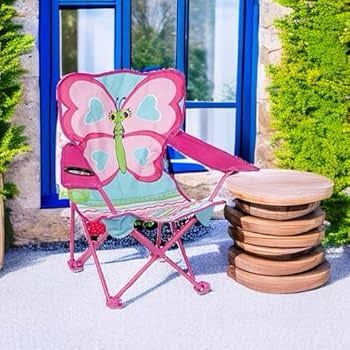 melissa & doug cutie pie butterfly camp chair (frustration-free packaging) , pink
