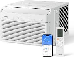 ge profile clearview window air conditioner unit, 8,300 btu, energy efficient cooling up to 350 sq ft., ultra quiet, smart home capable, includes remote, white