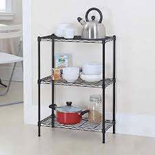bestoffice wire shelving cart unit 3 shelves shelf rack layer tier black