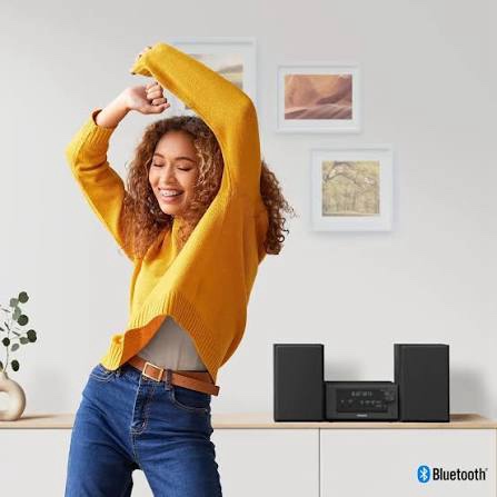 panasonic compact stereo system with cd player, bluetooth, fm radio and usb with bass and treble control, 80w stereo system for home with remote control - sc-pm700pp-k (black)