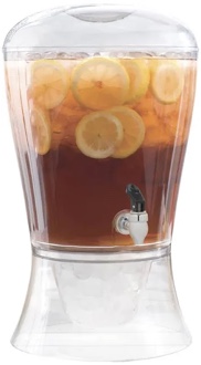 creativeware 3-gallon beverage dispenser- poly prop beverage dispenser, clear