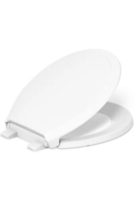 kohler 78059-rl-0 rutledge nightlight readylatch quiet-close round-front toilet seat, slow close lid and seat, grip-tight bumpers, white