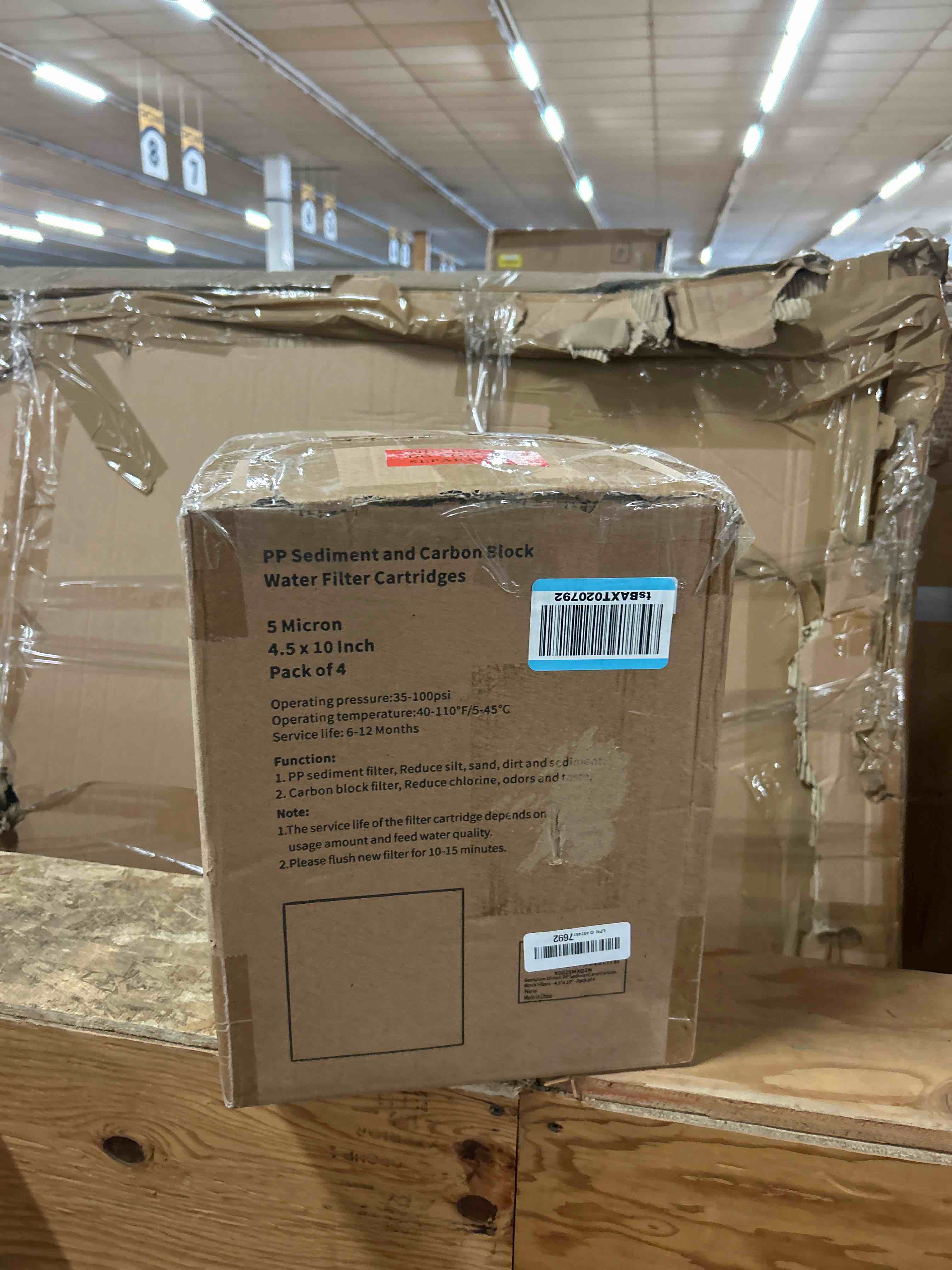 Condition photo showing New/Like New for geekpure 10 inch whole house replacement water filters set w/pp and carbon block -4.5"x 10"-5 micron-pack of 4