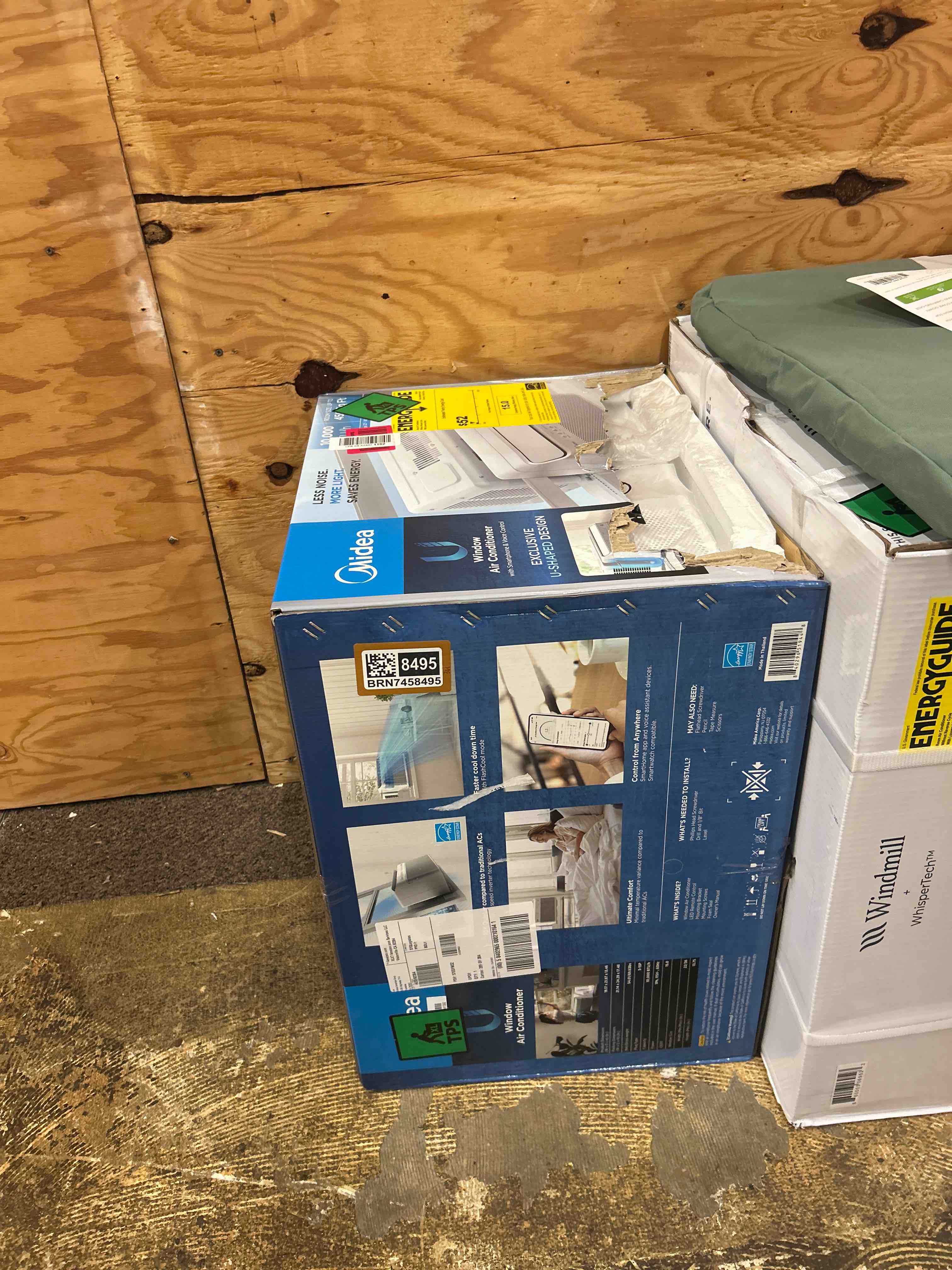Condition photo showing New/Like New for midea 10,000 btu u shaped smart inverter window air conditioner - cools 450 sq ft, ultra quiet with open window operation - alexa/google assistant compatible, 37% energy savings, remote (2026 edition)