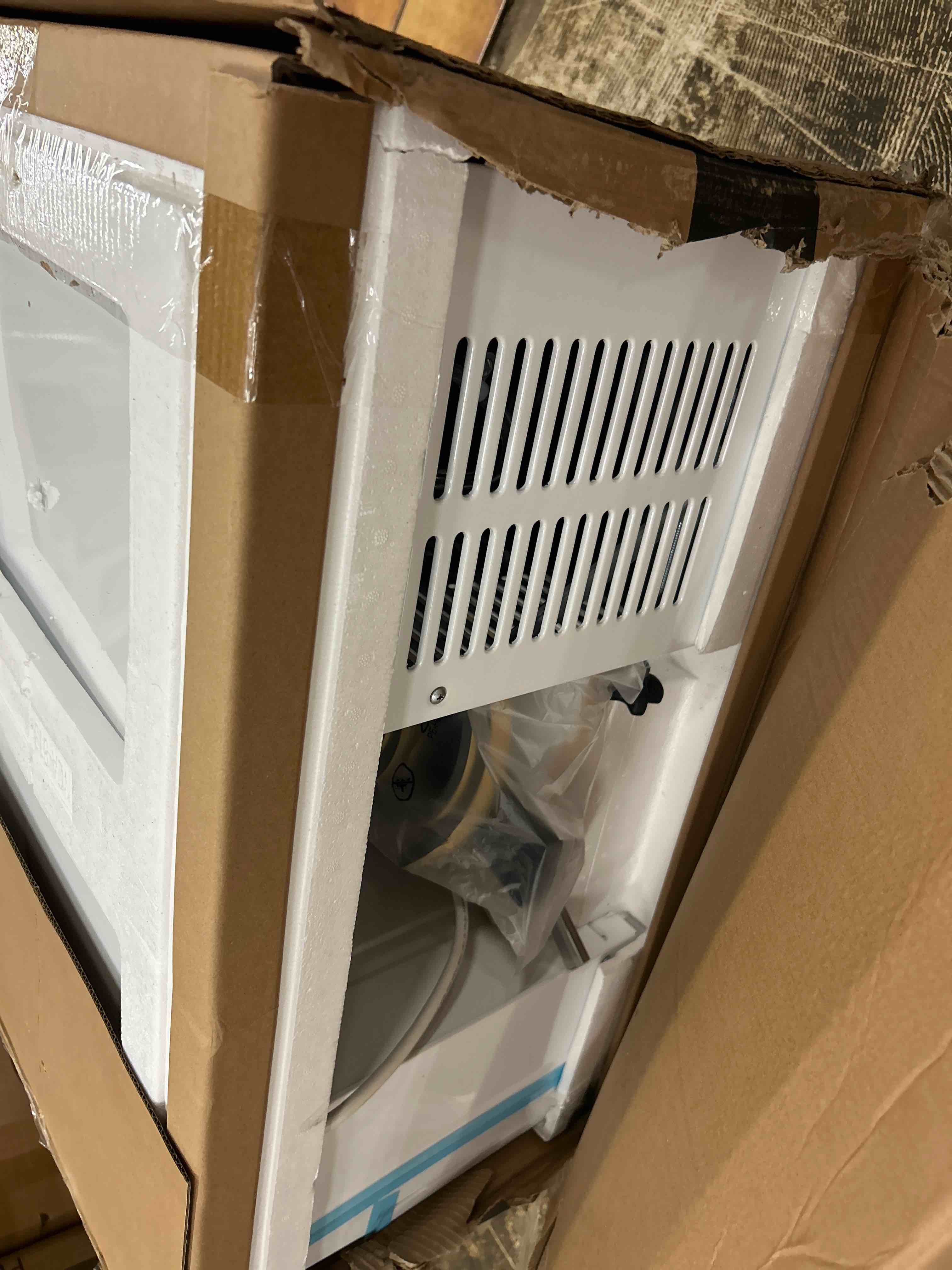 Condition photo showing New/Like New for garvee 8000 btu u-shaped window air conditioner, cools 350 sq ft, ultra quiet with open window flexibility, remote control, ideal for bedroom & living room