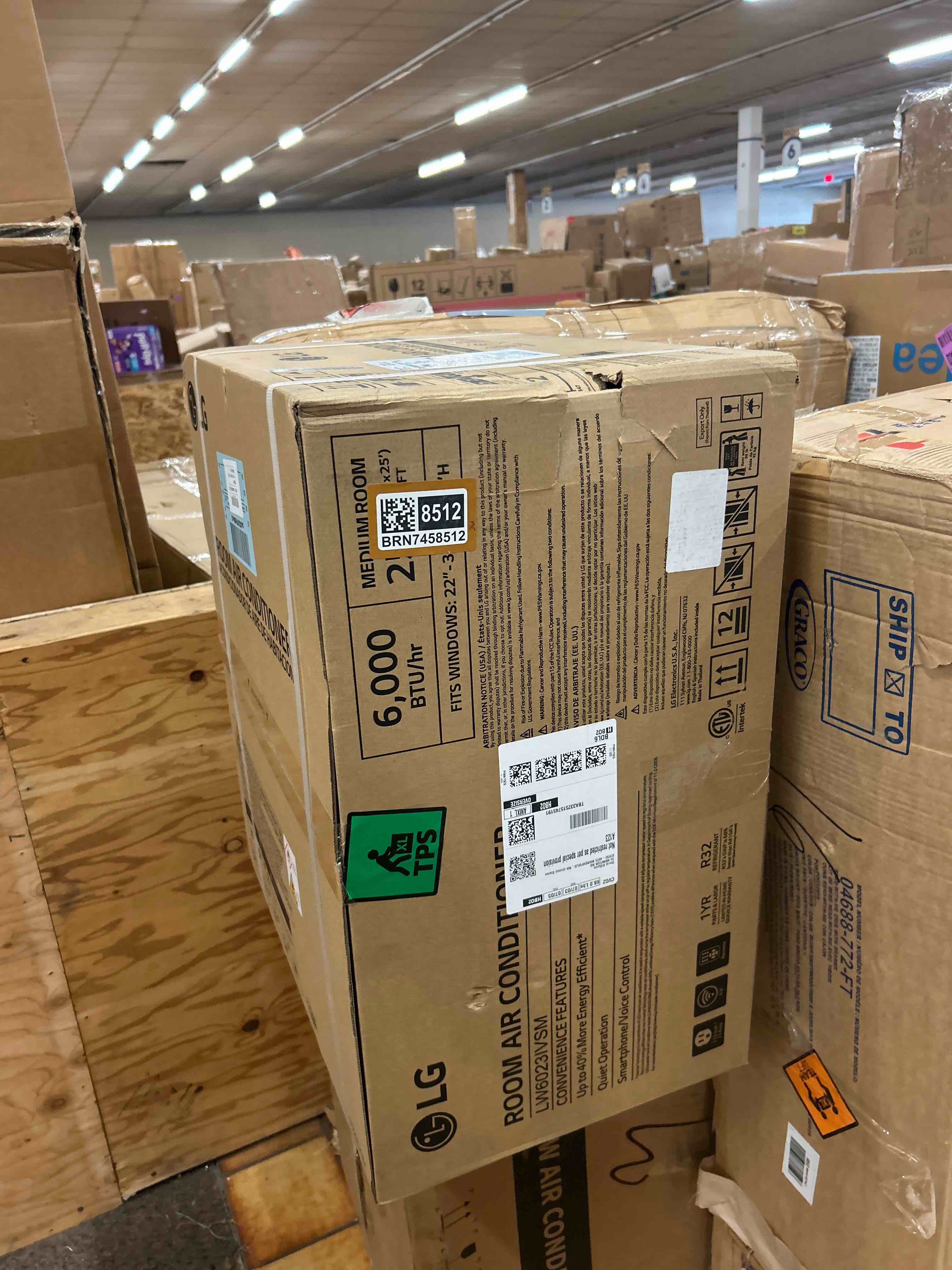 Condition photo showing New/Like New for lg 6000 btu window air conditioner energy saving dual inverter, remote control, wifi, lg thinq, alexa, hey google enabled washable filer ultra-quiet cools small room up to 250 sq.ft white lw6023ivsm