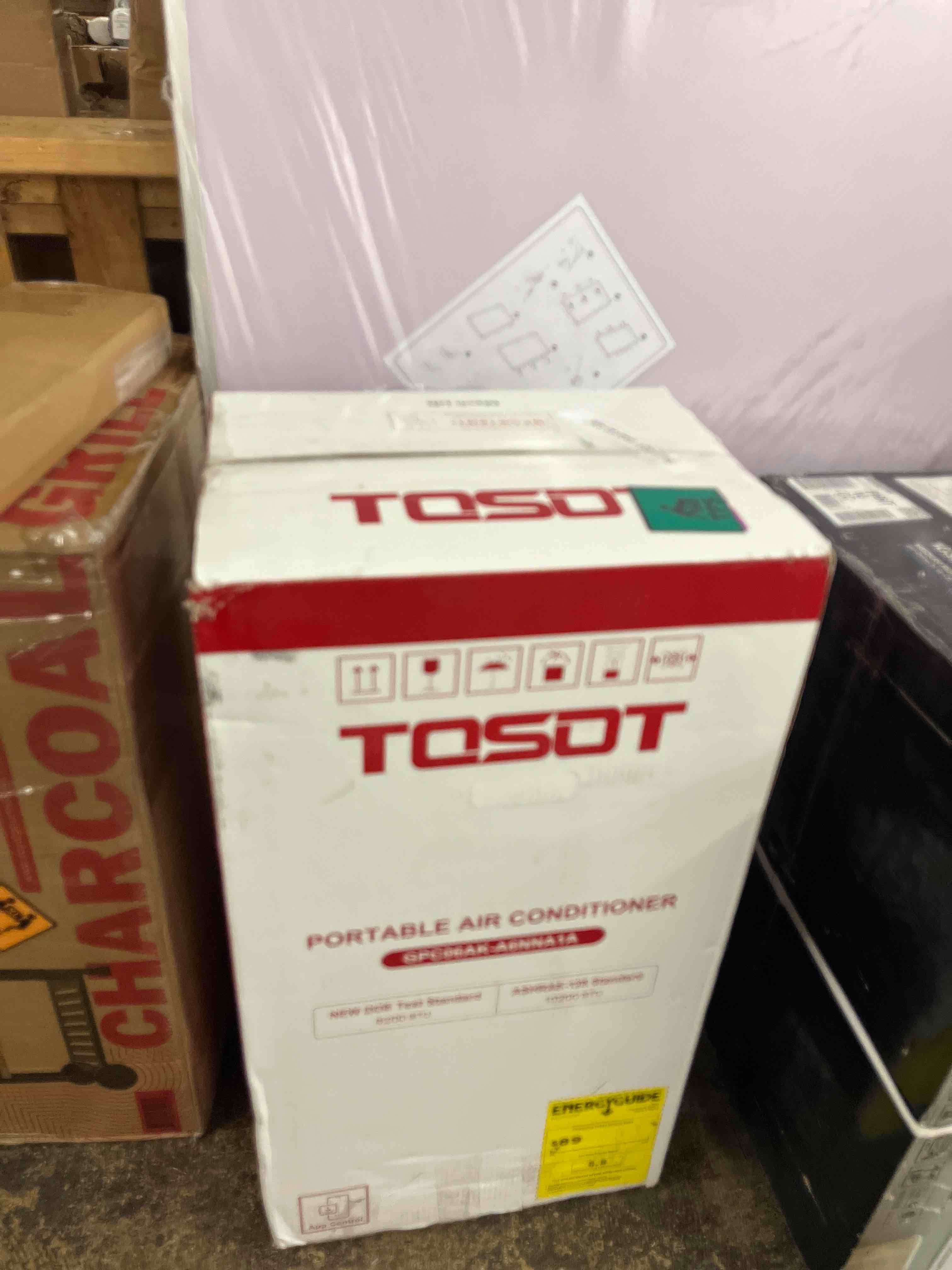 Condition photo showing New/Like New for tosot 9,700btu (5,000 btu sacc) portable air conditioner, smart wifi control, ac unit with dehumidifier, fan, window kit for easy installation, cool rooms up to 300 square feet, shiny series | portable ac with dehumidifier and fan, wifi control, window kit included, cools rooms up to 300 sq ft