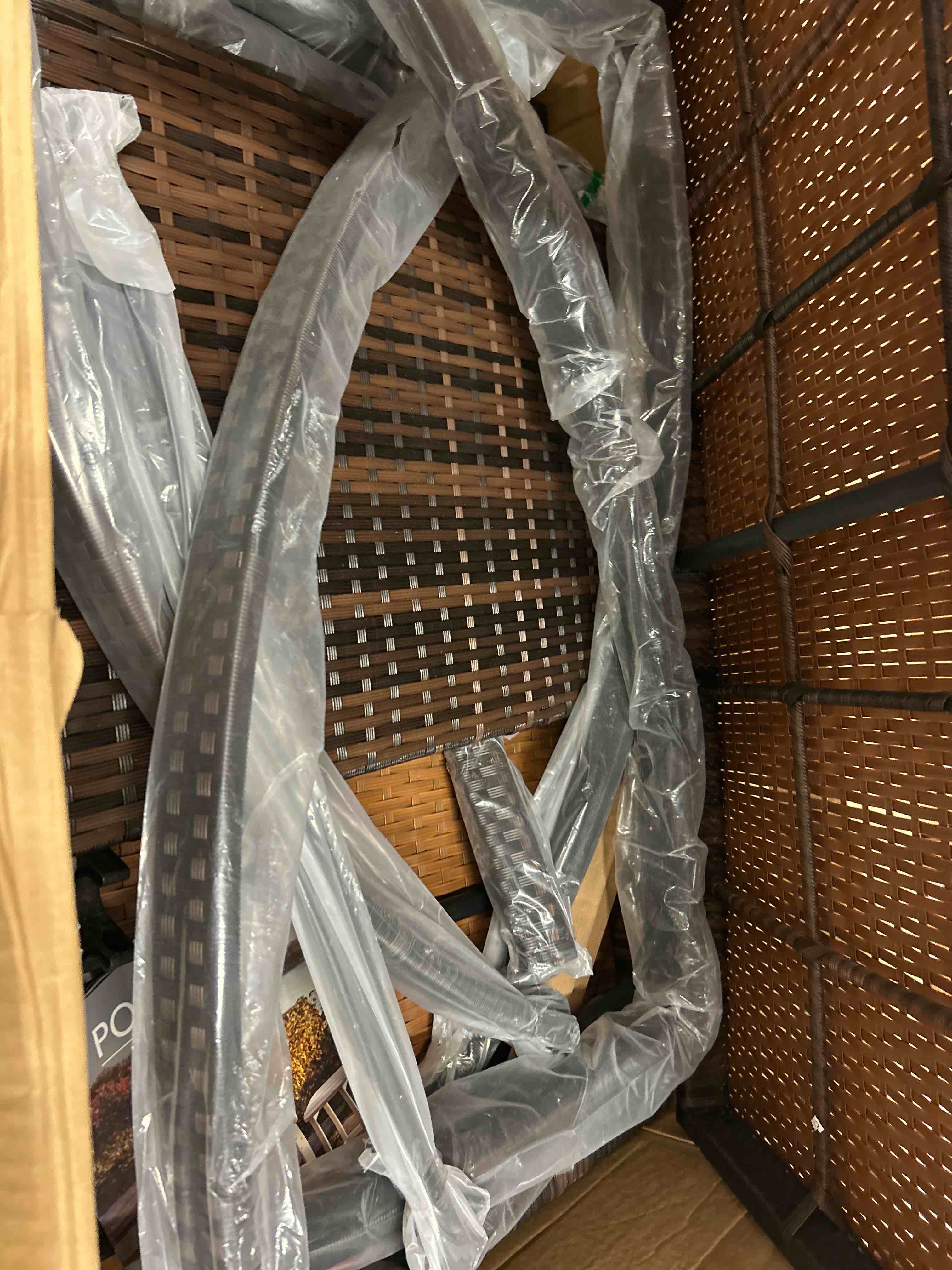Condition photo showing New/Like New for (2 boxes) garvee set of 2 outdoor patio chaise lounge chairs with cushions & pillows, 5-position adjustable folding pe rattan recliners with wheels, weather-resistant poolside sun loungers for backyard, deck & garden, gray